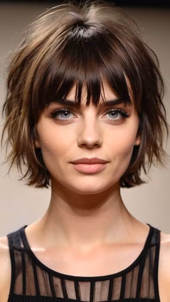 Short Textured Haircut With Bangs