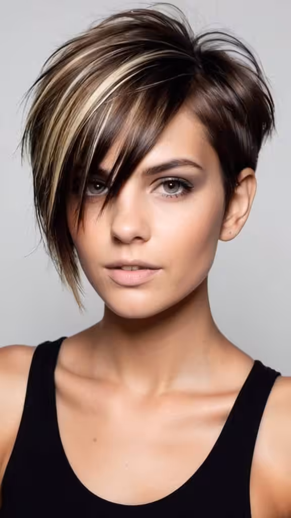 Short And Edgy Cut With Highlights