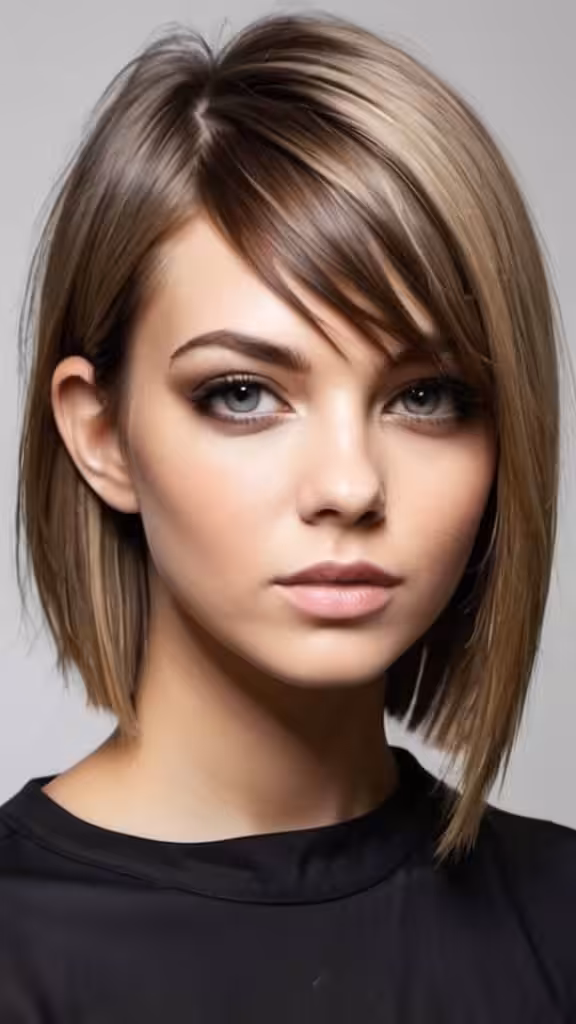 Side Parted Asymmetrical Haircut