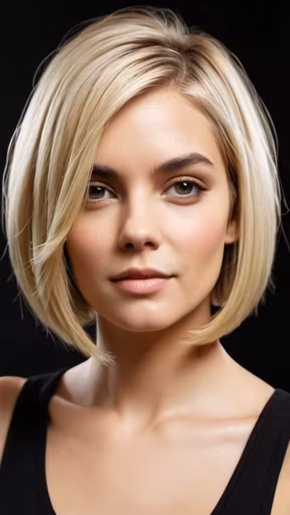 Side-Parted Blonde Bob