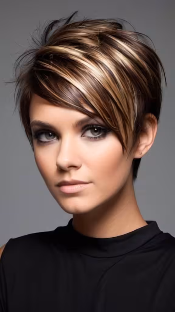 Side Parted Edge With Highlights