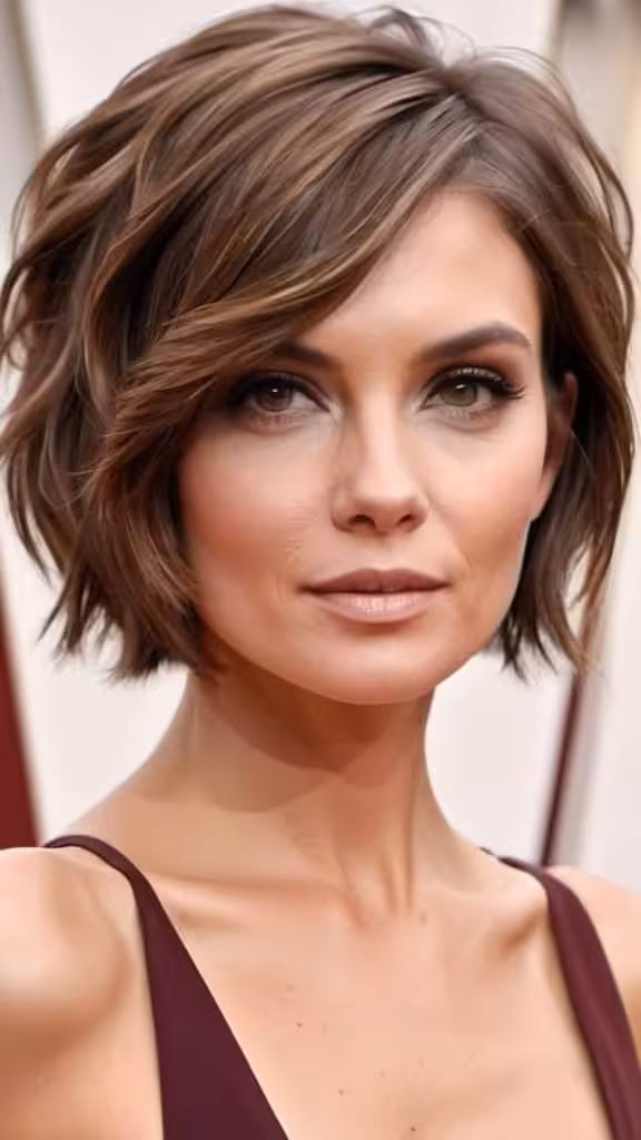 Side Parted Tousled Lob