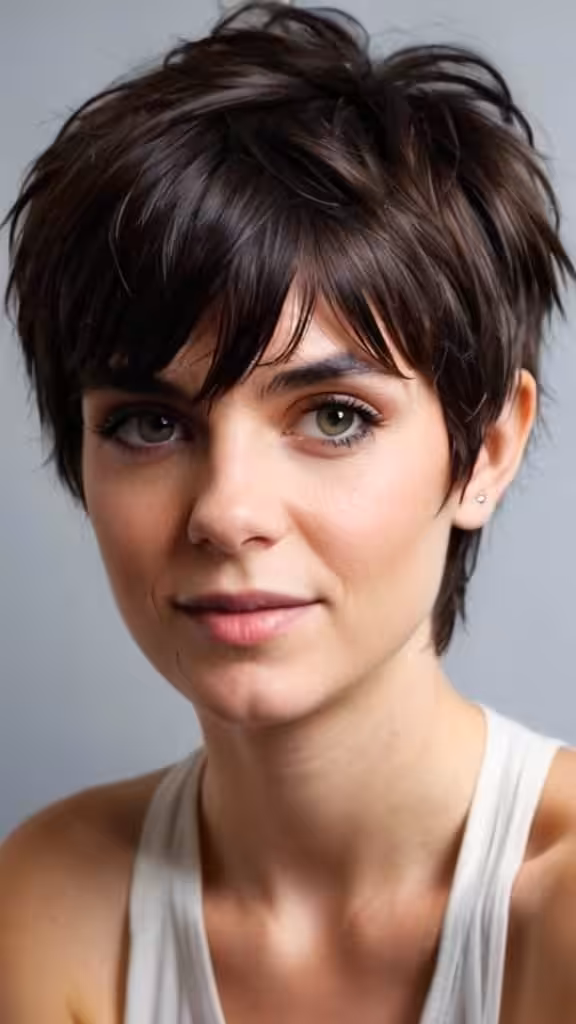 Textured Layered Pixie With Bangs