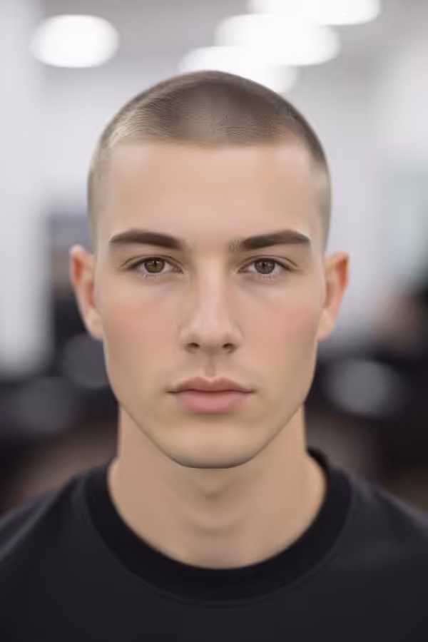 buzz cut with low taper fade