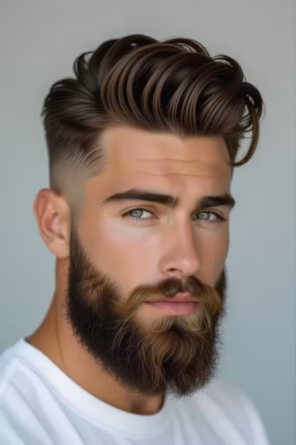 Colored accents low taper fade, dyed top hairstyle, vibrant modern look.
