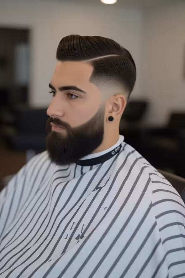 Shadow fade low taper fade, subtle shadow-effect hairstyle, professional look.