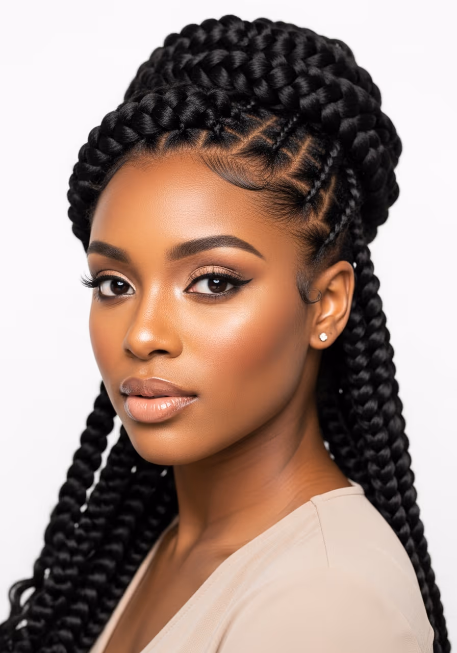 Bohemian Braid Updo Long Natural Hair 2026