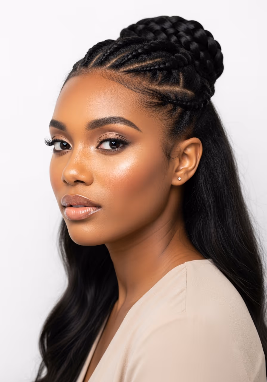 Dutch Braid Updo Long Natural Hair 2026