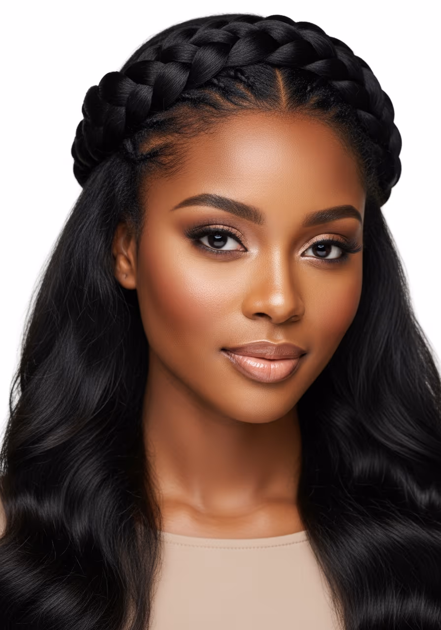 Formal Braided Updo Long Natural Hair 2026