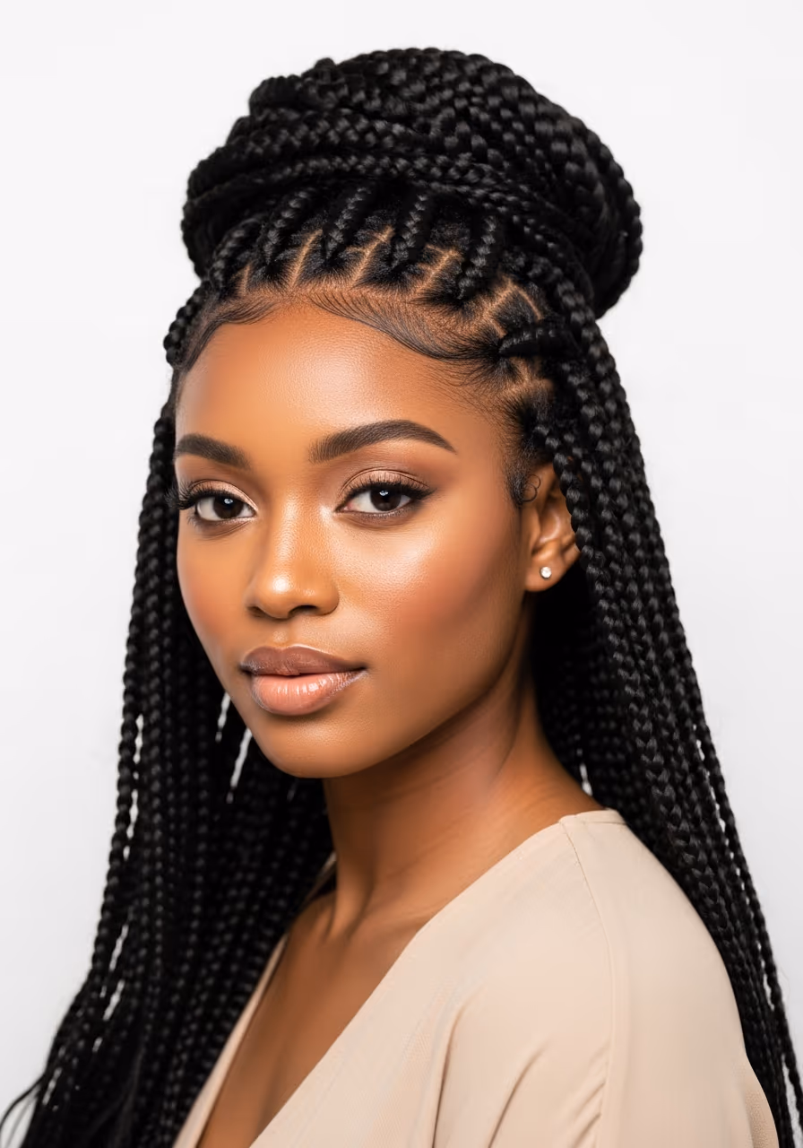 Goddess Braid Updo Long Natural Hair 2026