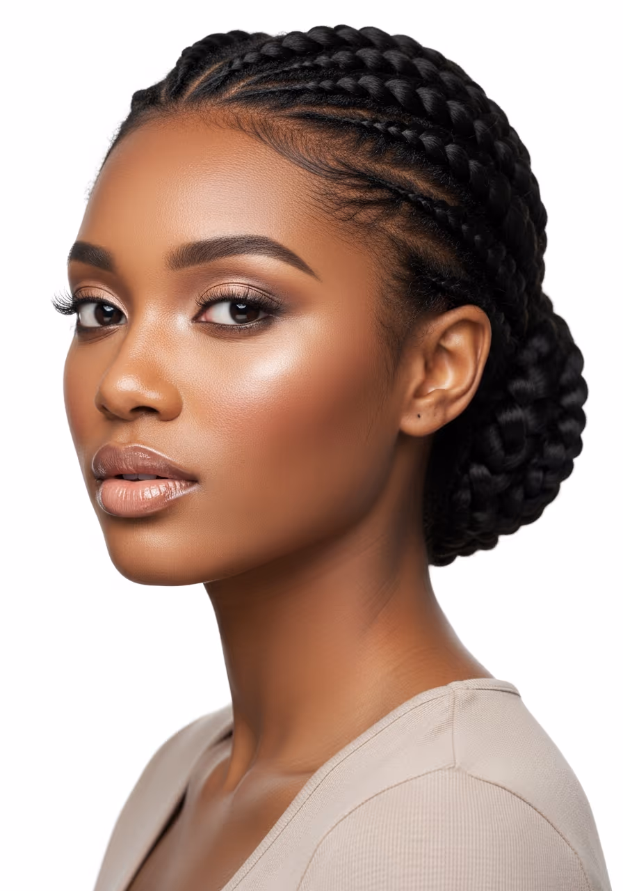 Low Braided Bun Long Natural Hair 2026