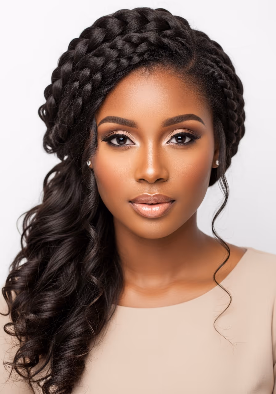 Waterfall Braid Updo Long Natural Hair 2026