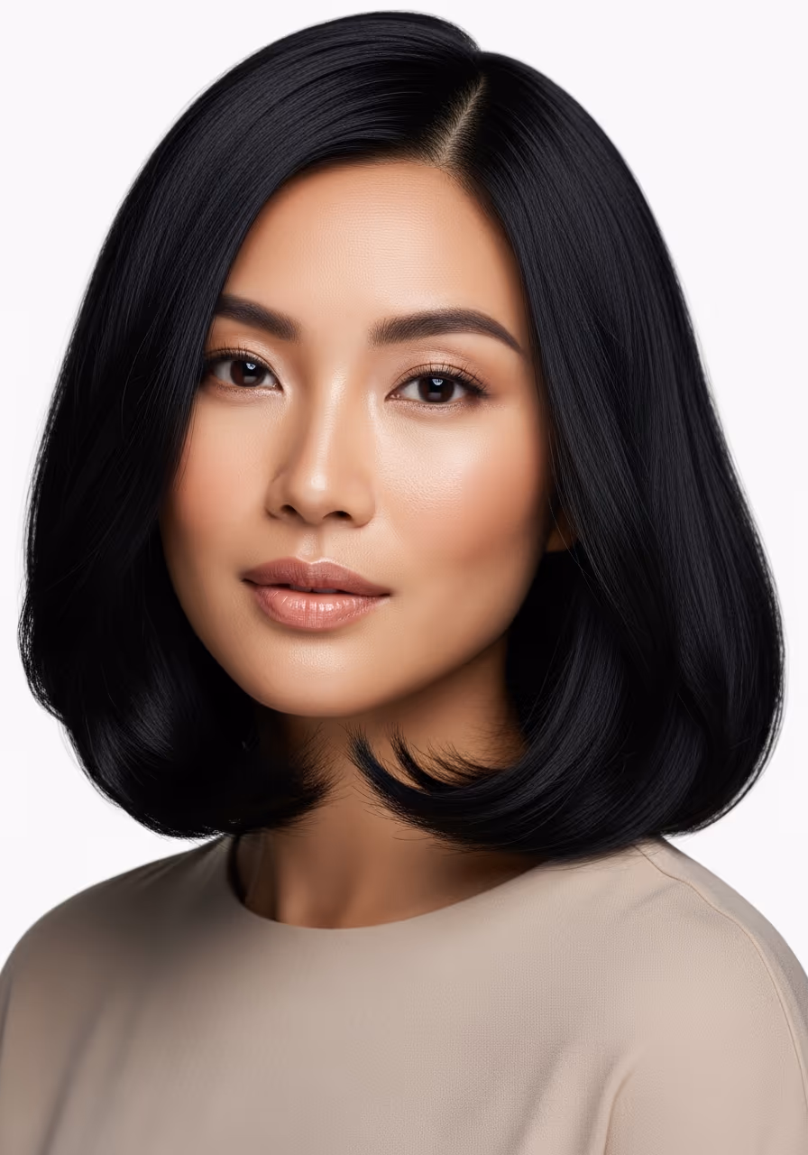 Glossy Collarbone Lob - 18 Collarbone-Length Haircuts That Are Universally Flattering