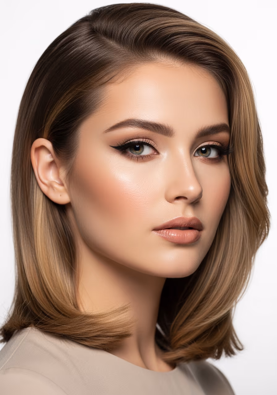 Sleek Side Part Collarbone hairstyle