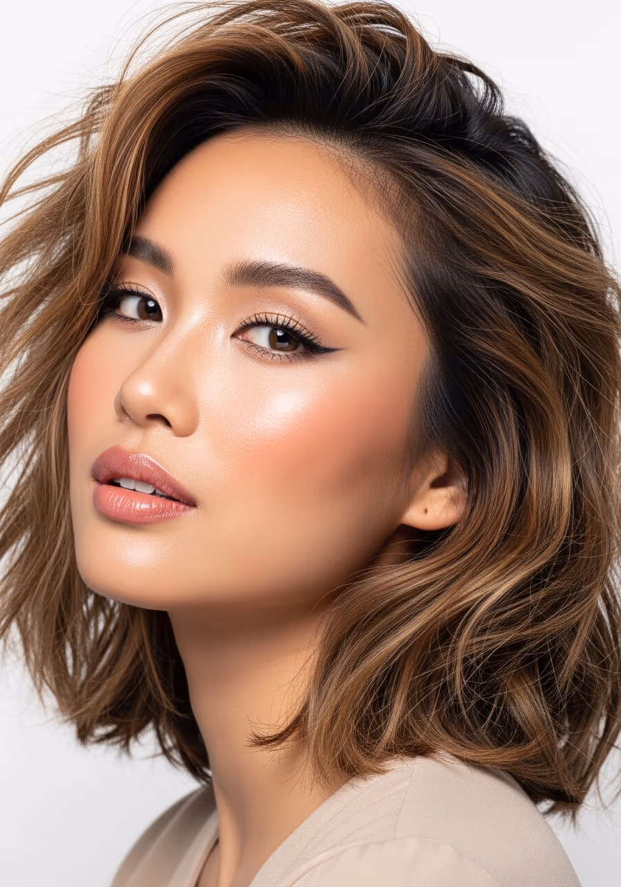 Textured Messy Collarbone hairstyle