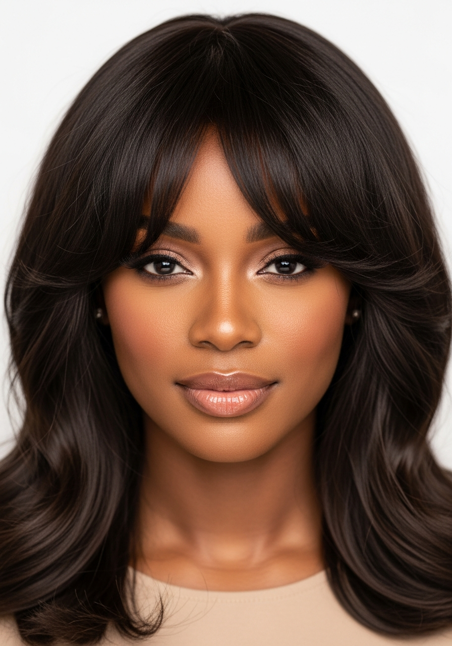 Long Bangs Medium Length