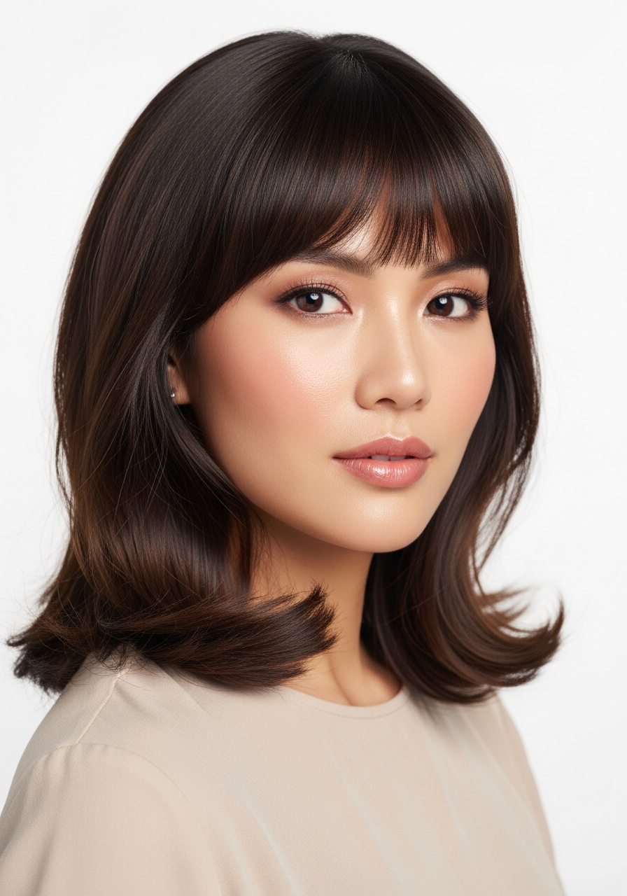 Retro Bangs Medium Length