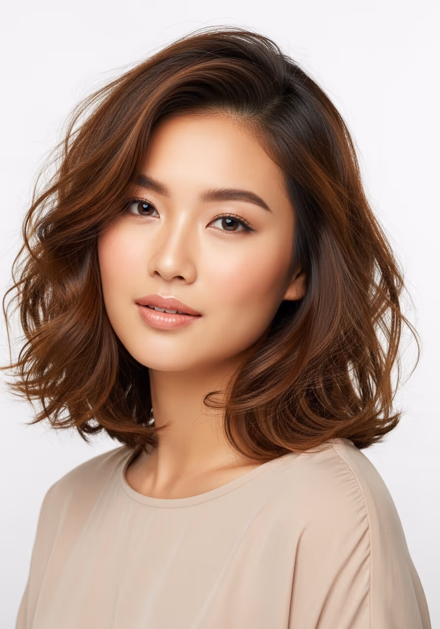 Tousled Medium Waves - 22 Medium Wavy Hairstyles to Try