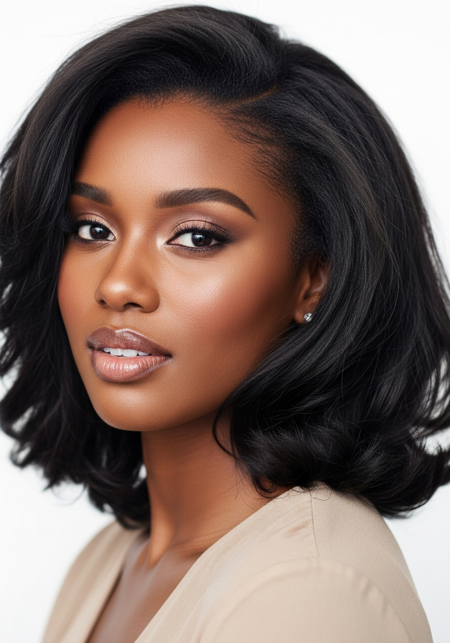 Dark Fine Hair Shag