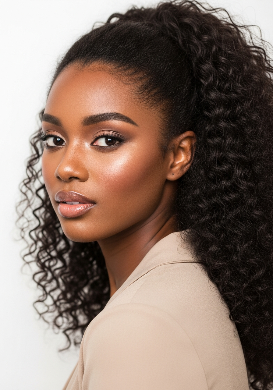 Curly Long Hair Ponytail 2026