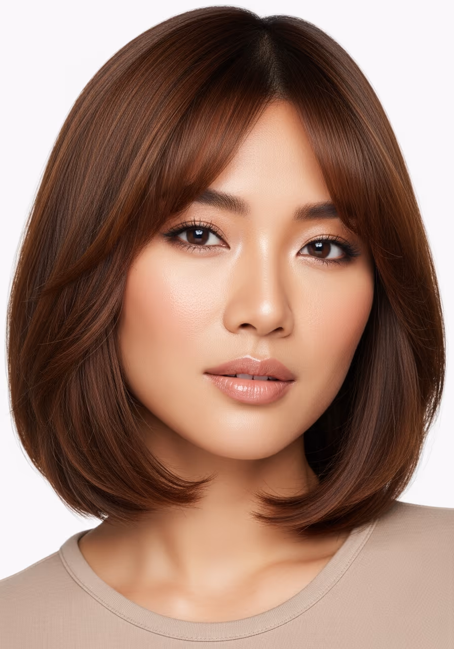 Straight Shoulder Cut with Bangs 2026
