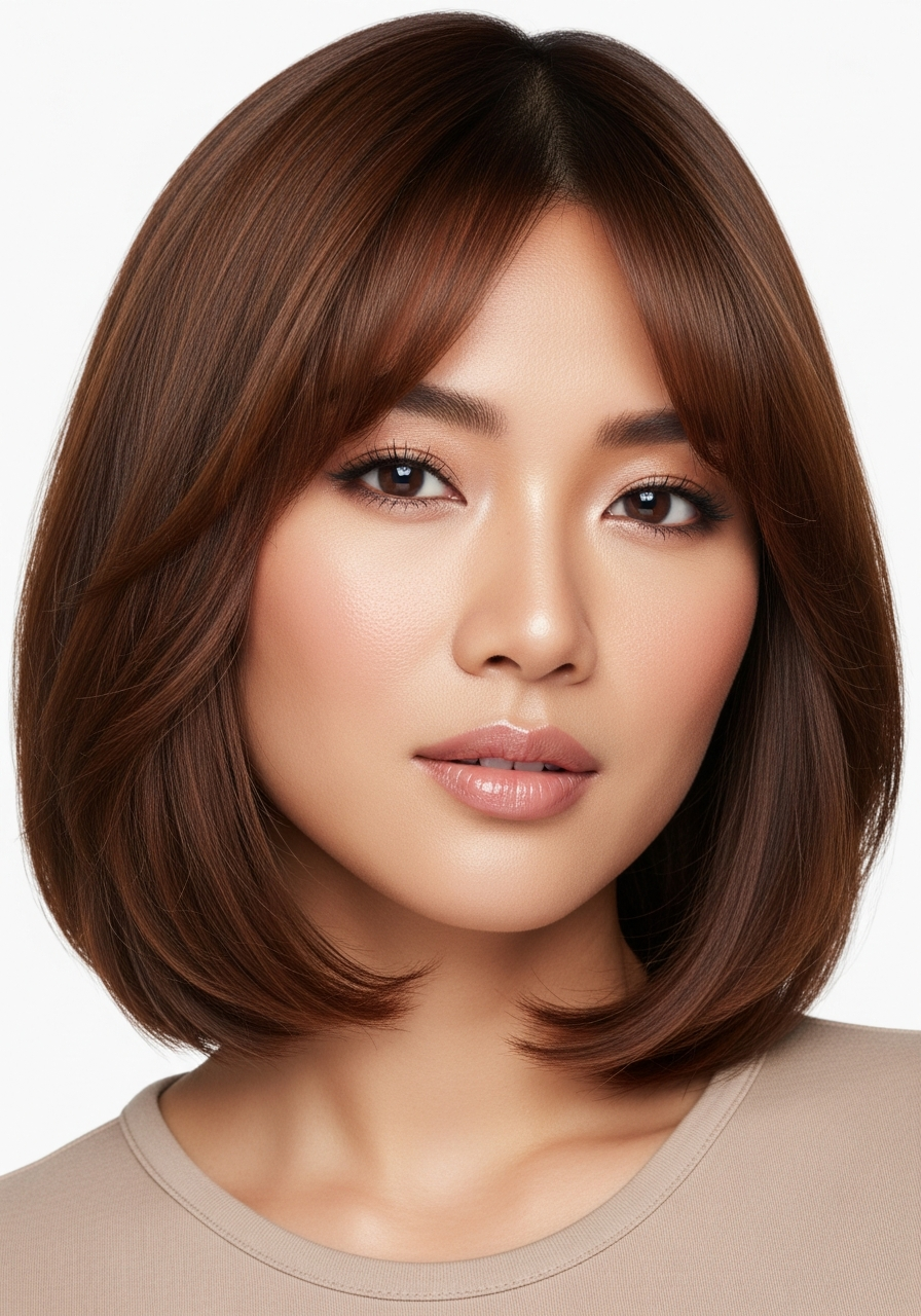 Straight Shoulder Cut with Bangs 2026