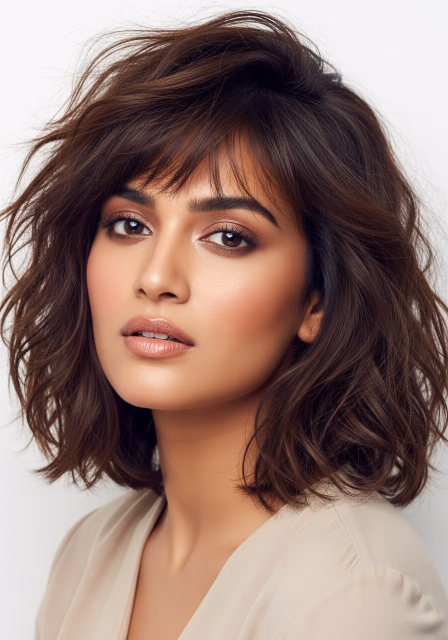 Messy Wavy Shag - 22 Shoulder-Length Shag Haircuts Trending