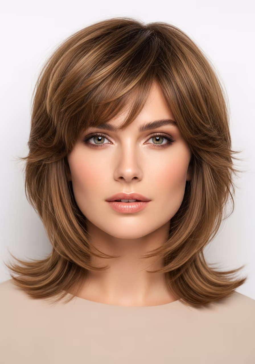 Modern Shaggy Layers - 22 Shoulder-Length Shag Haircuts Trending