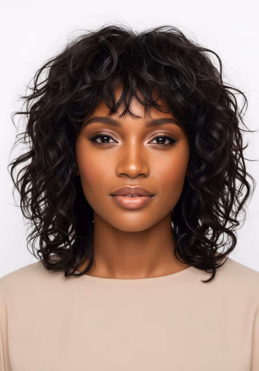 Shag Curly Texture - 22 Shoulder-Length Shag Haircuts Trending