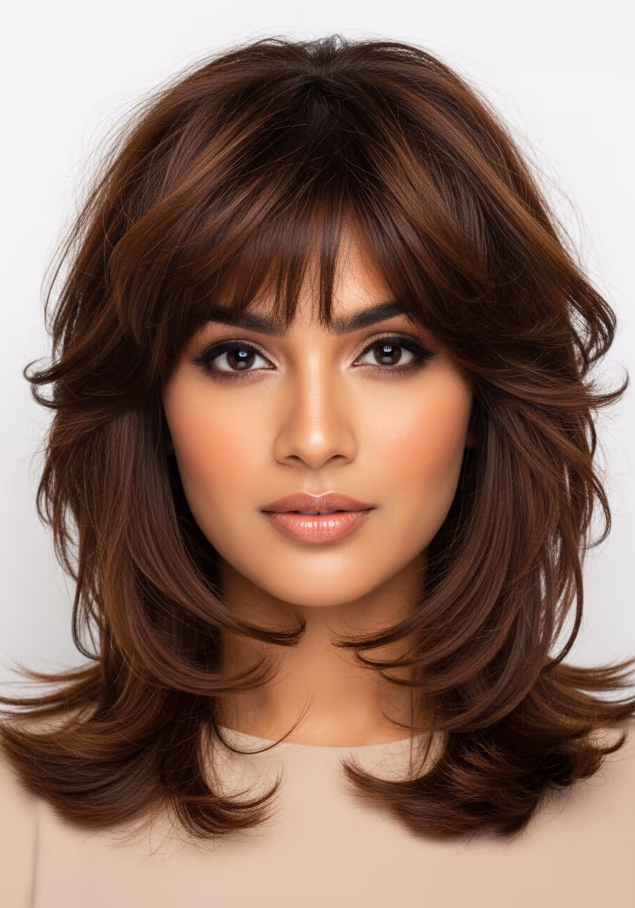 Textured 70s Shag - 22 Shoulder-Length Shag Haircuts Trending