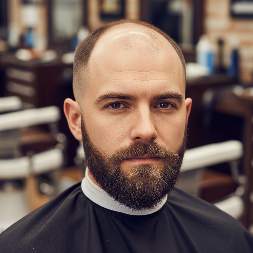 Bald Fade Beard Focus Embrace — for men experiencing hair loss or thinning in 2026