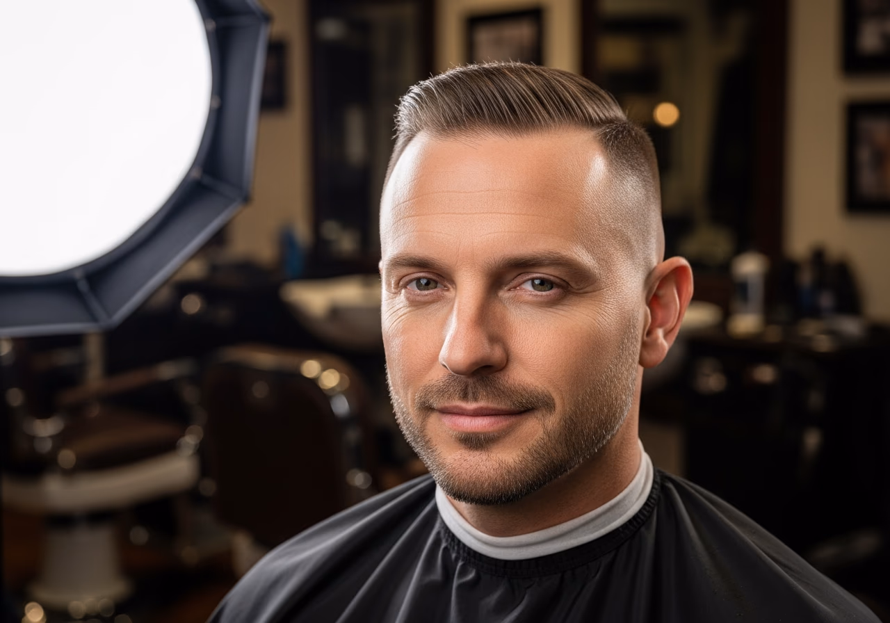 High Fade Short Textured Top Hybrid — for men experiencing hair loss or thinning in 2026