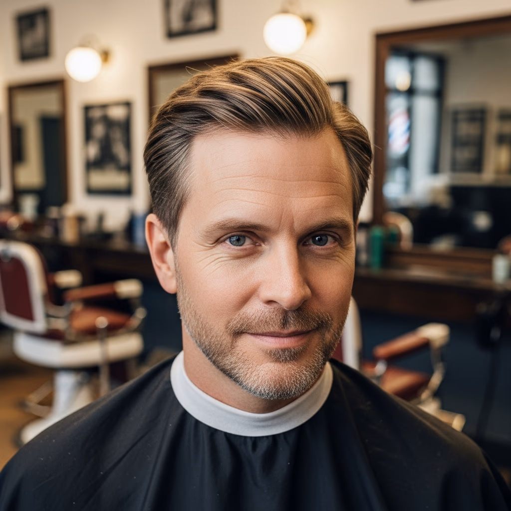 Short Layered Comb Over Hide — for men experiencing hair loss or thinning in 2026