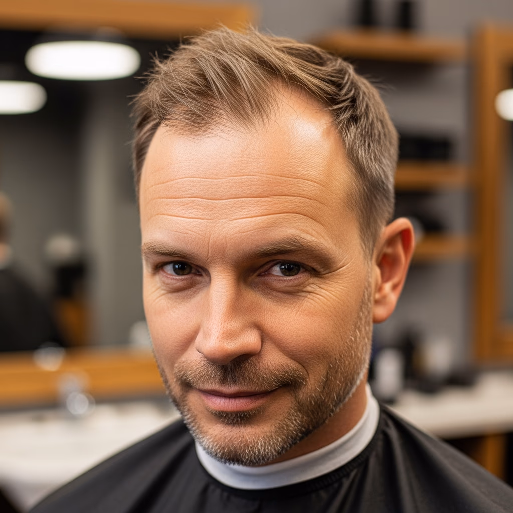 Short Messy Textured Top Hybrid — for men experiencing hair loss or thinning in 2026