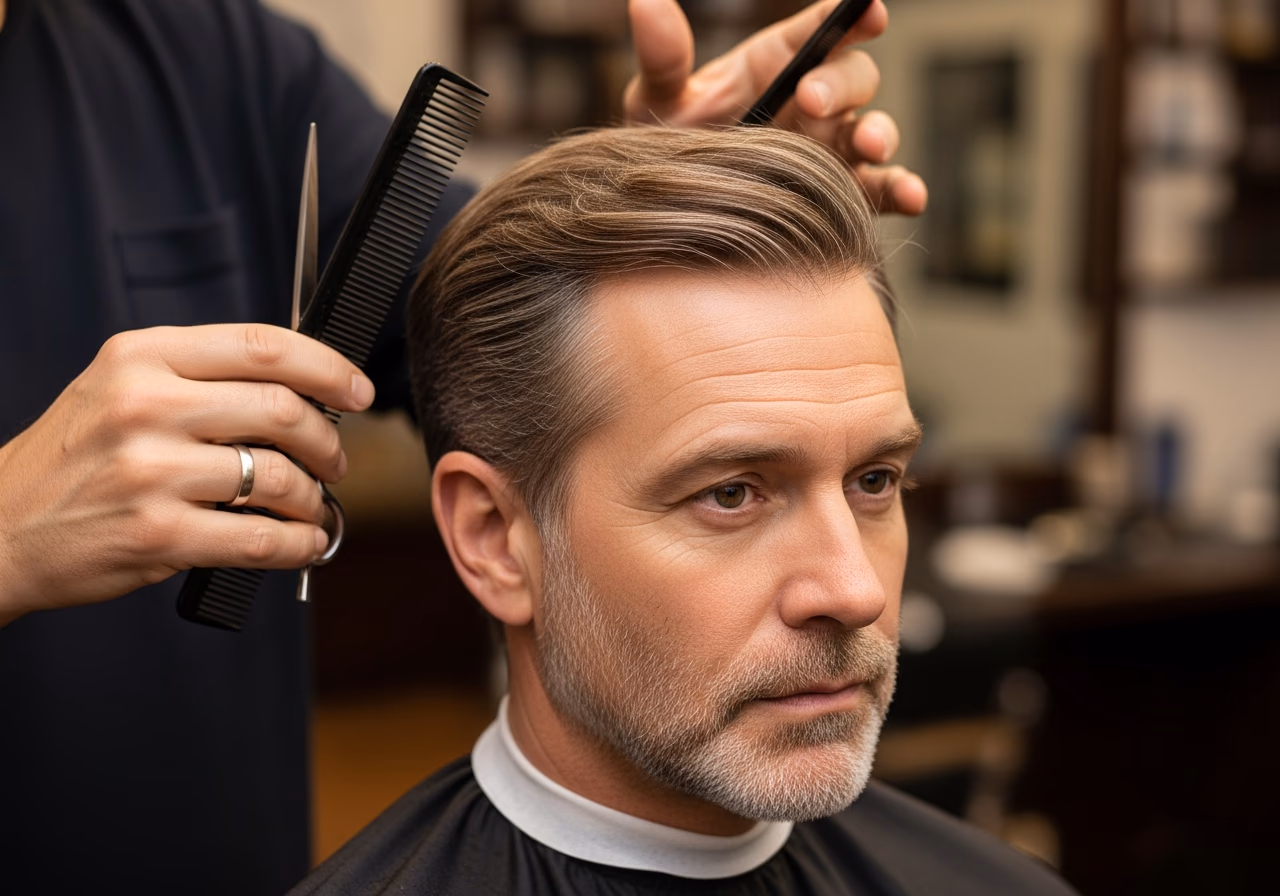 Soft Layered Comb Over Hide — for men experiencing hair loss or thinning in 2026