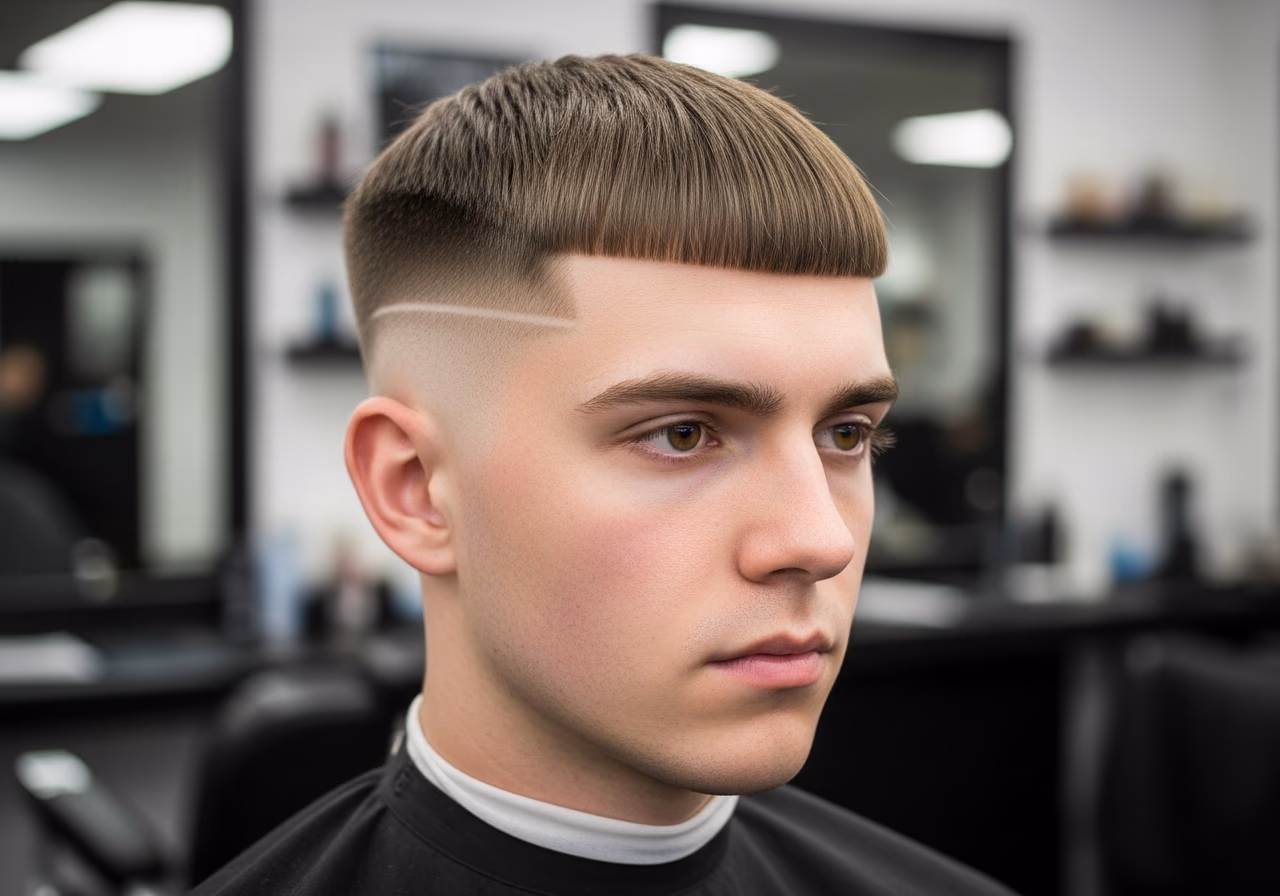 Caesar Cut with Blunt Fringe — caesar cut for men in 2026