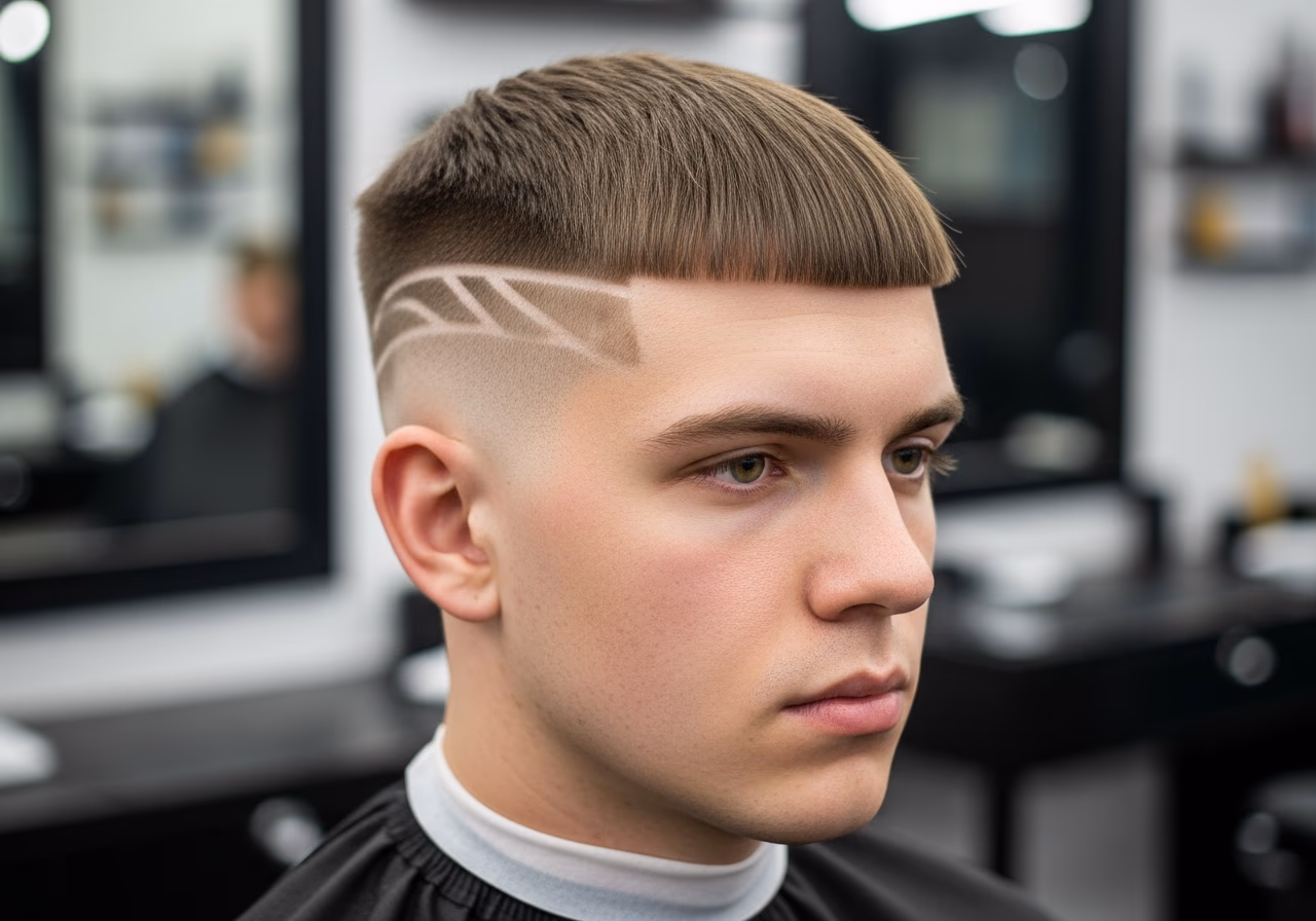 Caesar Cut with Design — caesar cut for men in 2026