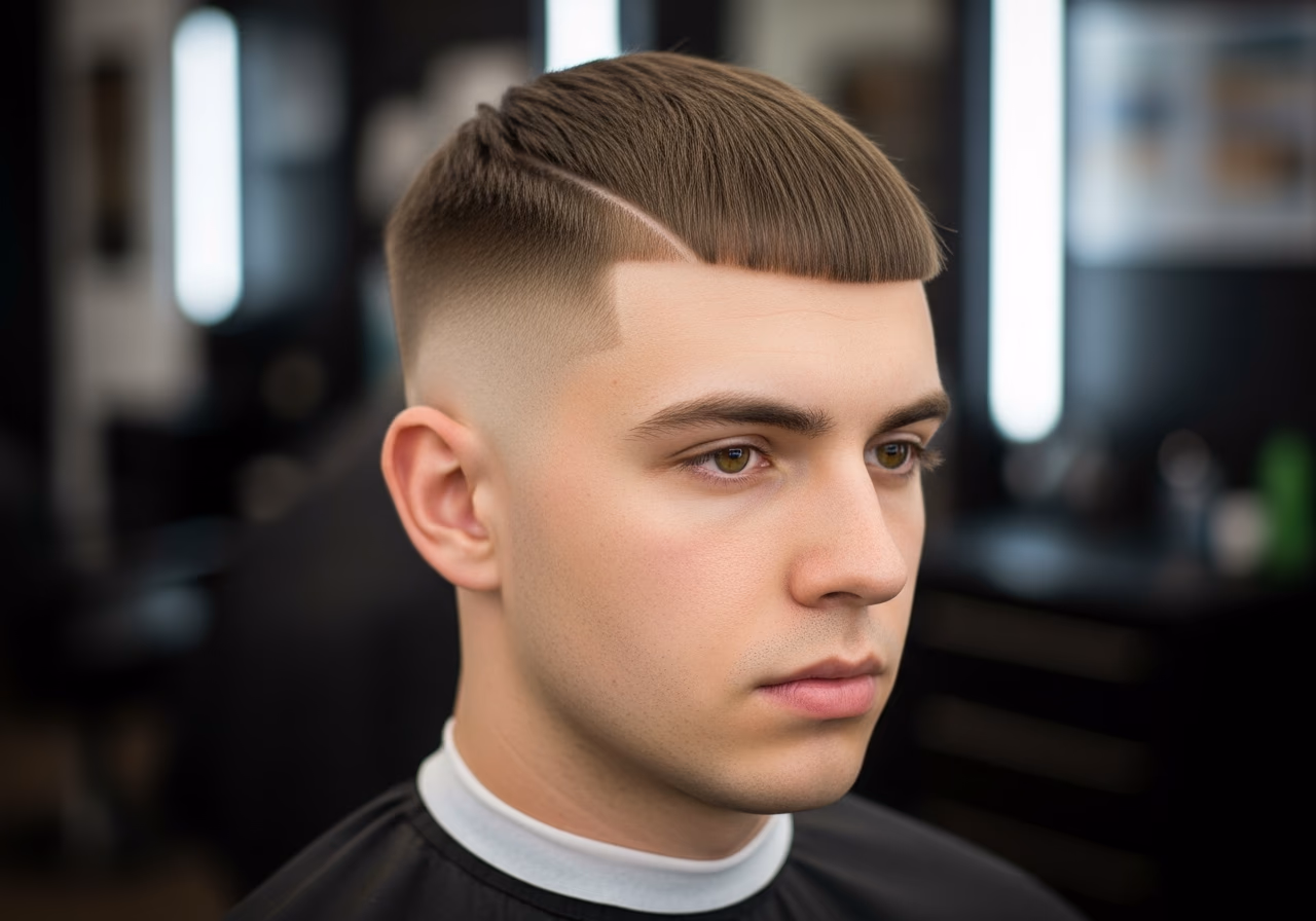 Caesar Cut with Hard Part — caesar cut for men in 2026