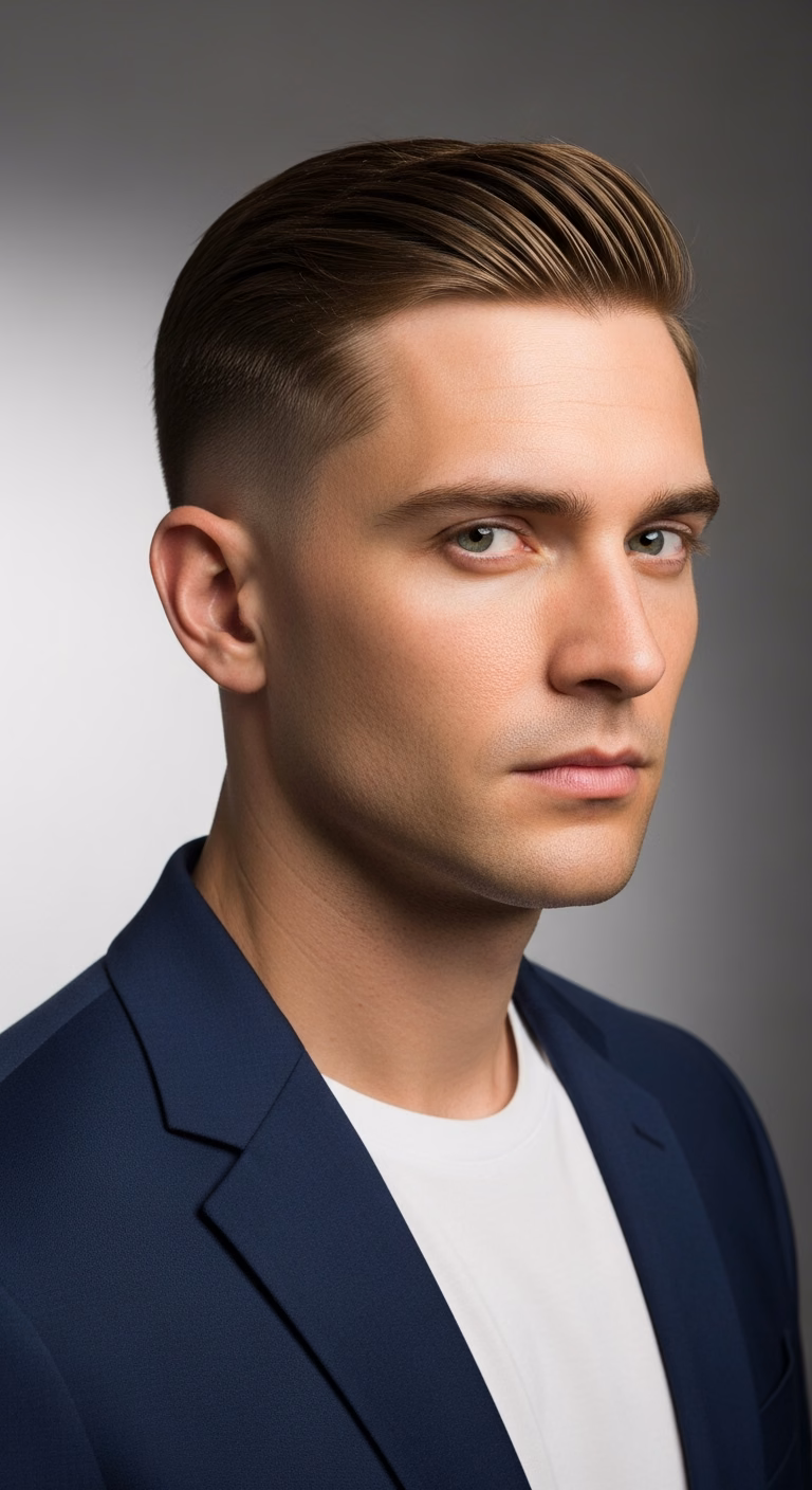 Clean Shaven Classic Side Part