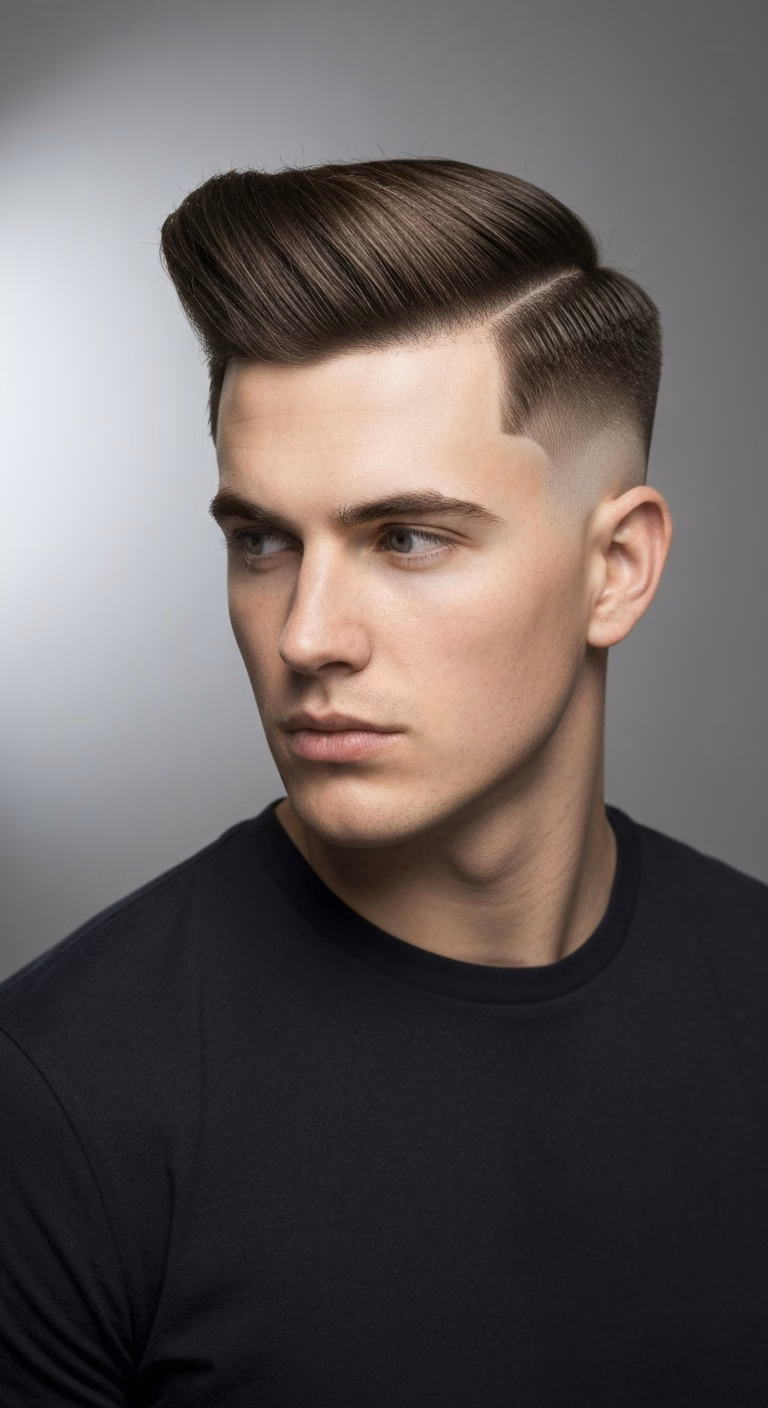 High Fade Classic Side Part