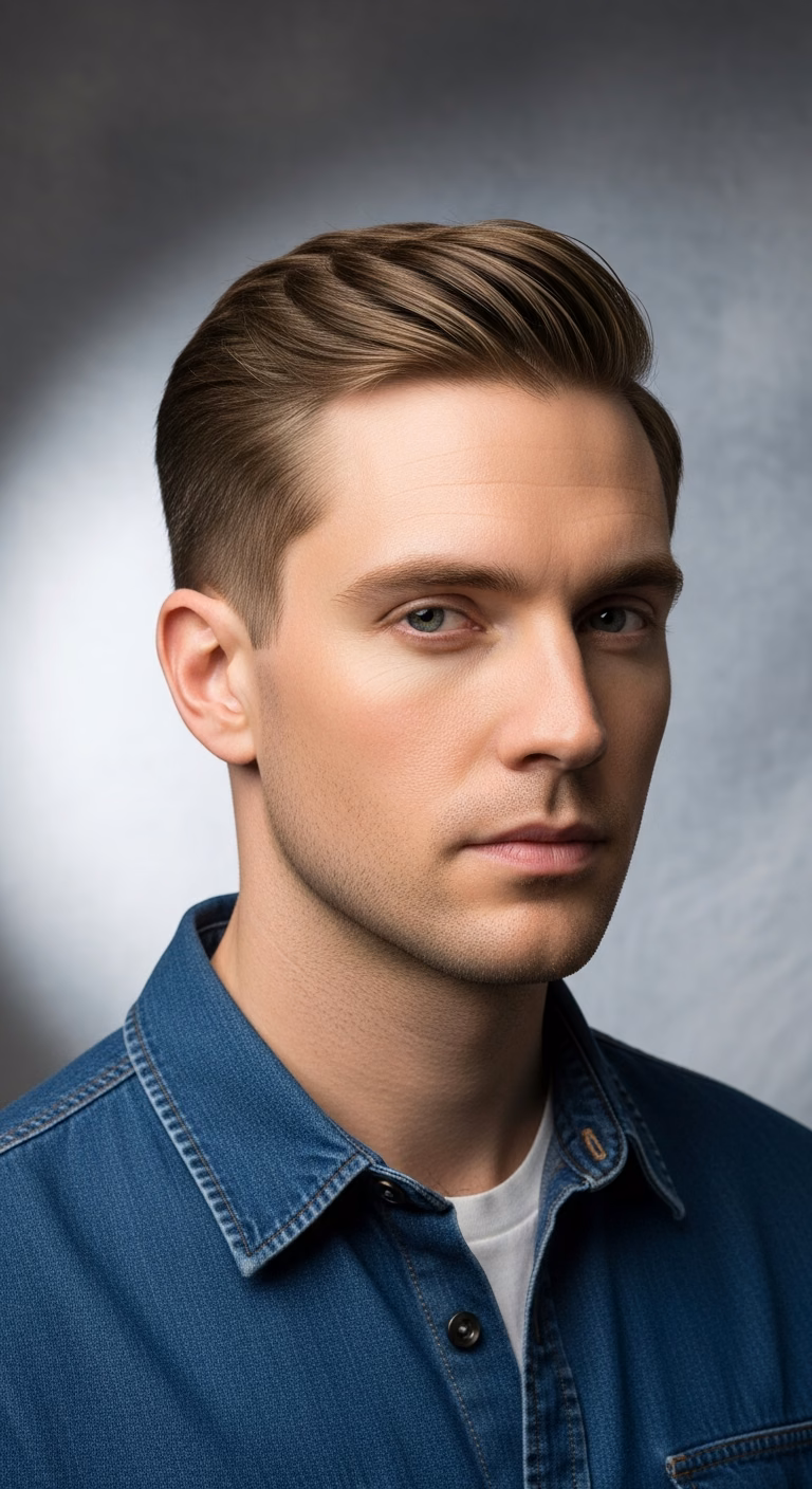 Long Face Classic Side Part