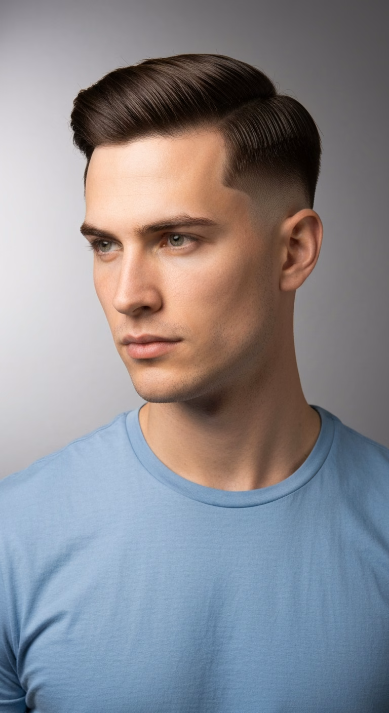 Low Fade Classic Side Part