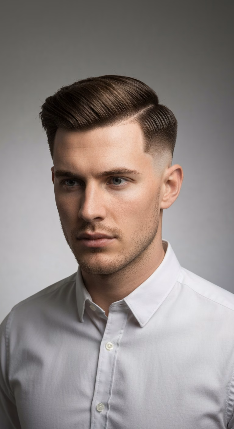 Mid Fade Classic Side Part