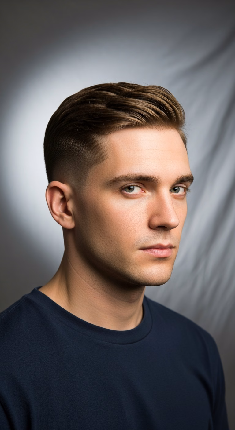 Oval Face Classic Side Part