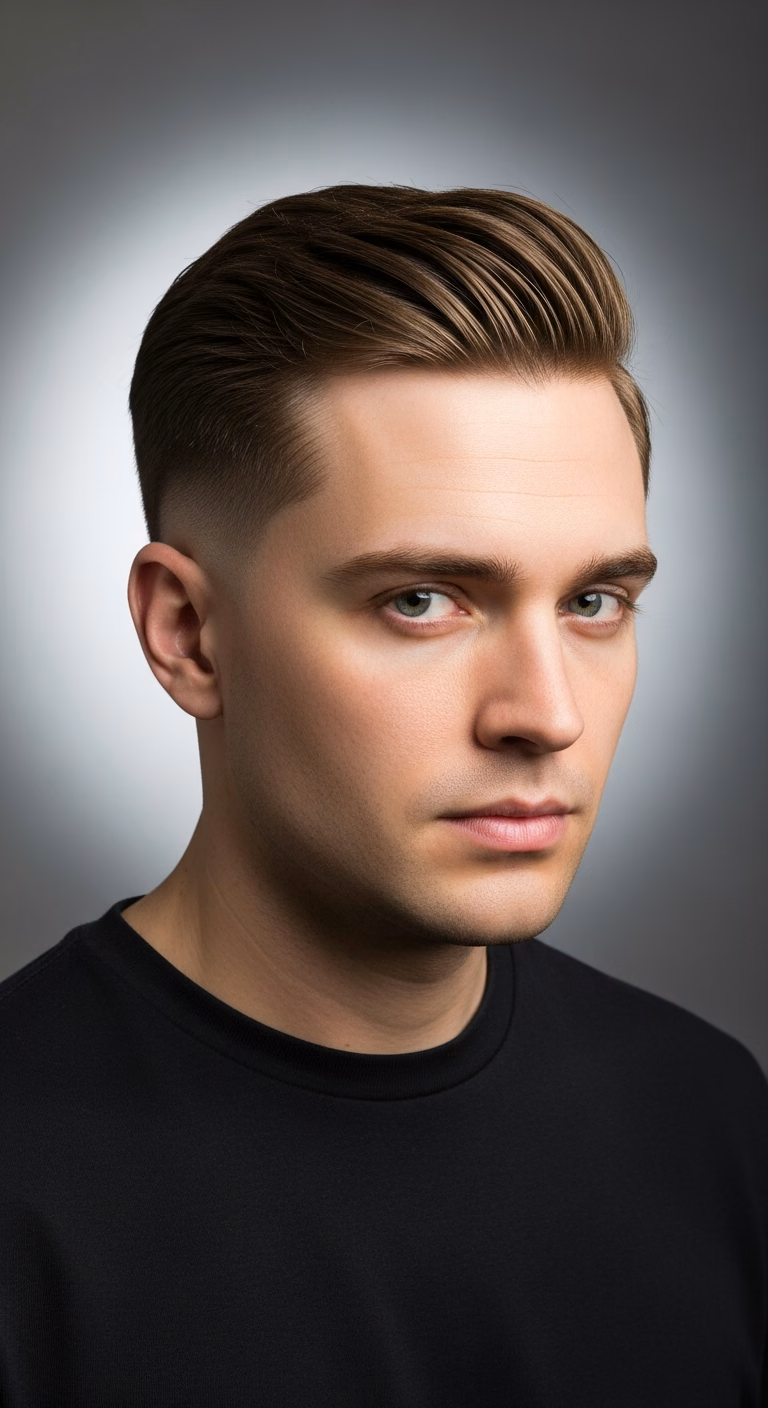 Pushed Back Classic Side Part