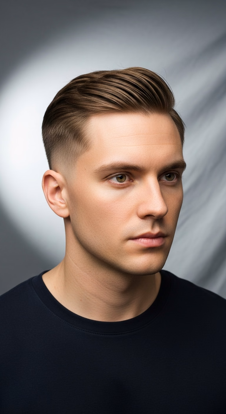Round Face Classic Side Part