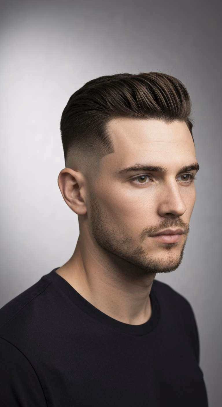 Basic taper crew cut for men – #4 to #0 nape, round versatile start.