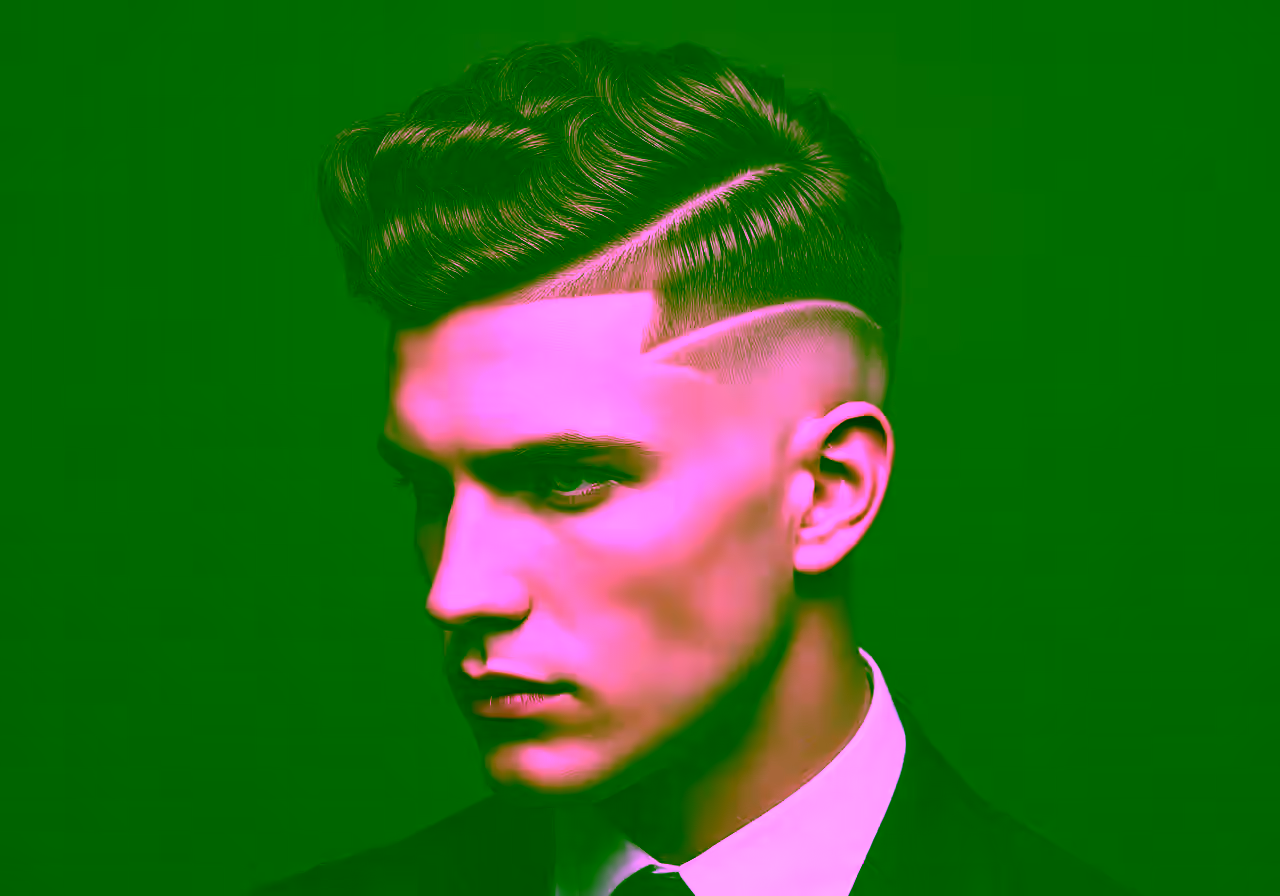 Curly with Hard Part — curly hairstyle for men in 2026