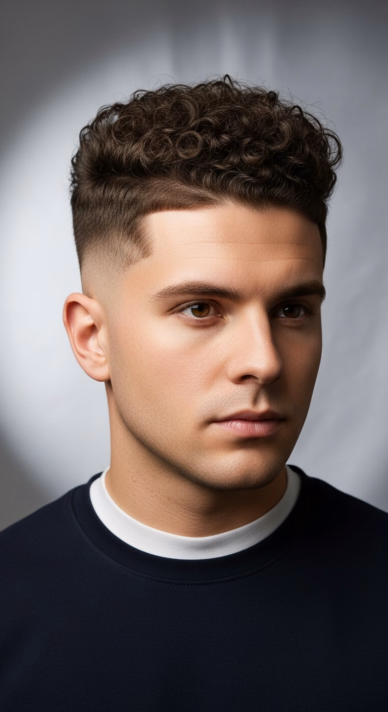 Drop Fade Curly High Top Fade