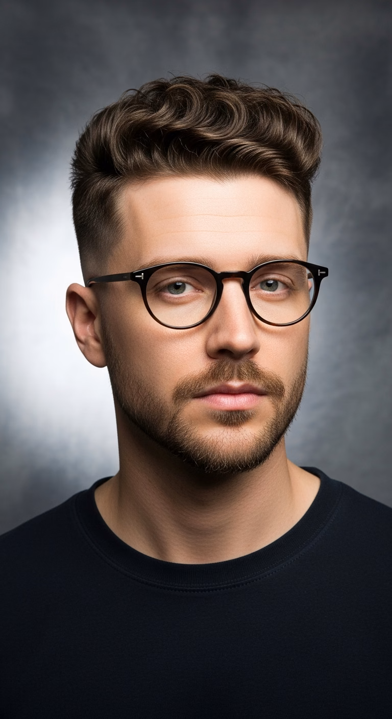 Hard Part Curly High Top Fade